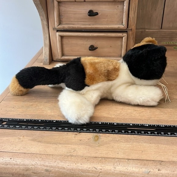 Tesco Plush Calico Kitten Cat Whiskers 12” Stuffed Animal Vintage - Picture 5 of 9